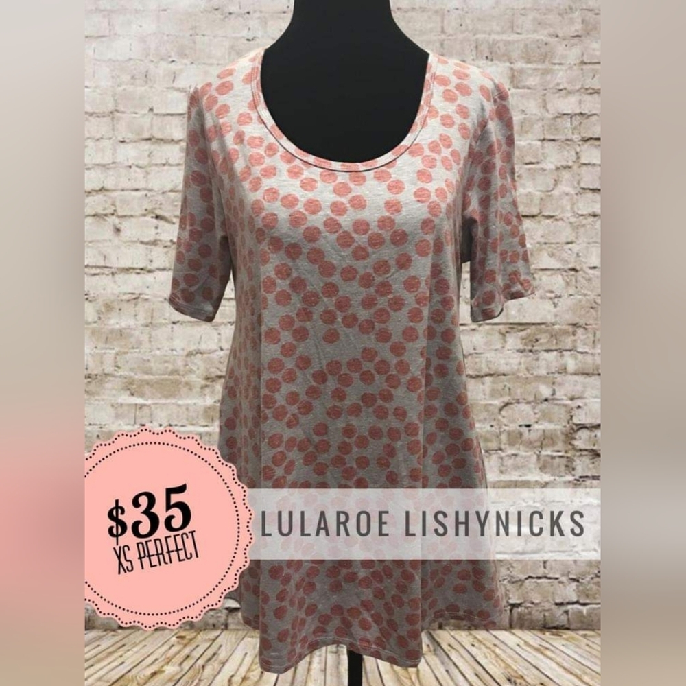 Heather gray polka dot Lularoe Perfect T